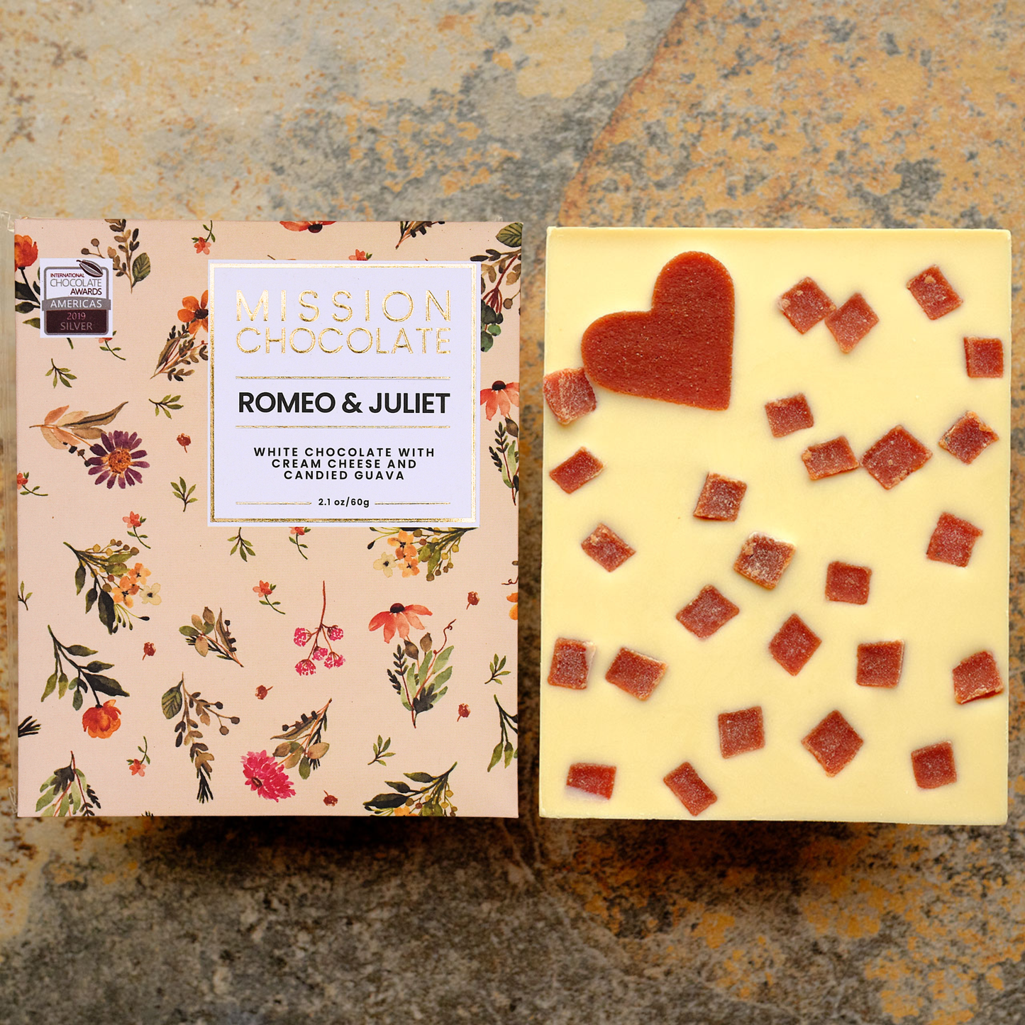 MISSION Chocolate Romeo & Juliet Cream Cheese White Bar with Guava