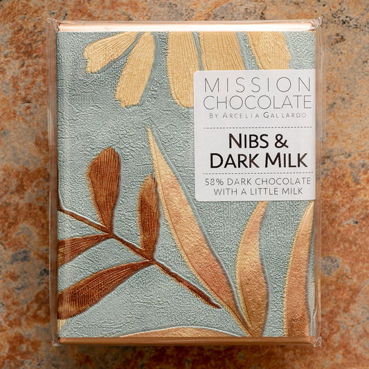 MISSION Chocolate 58-percent Dark Milk Bar with Cocoa Nibs