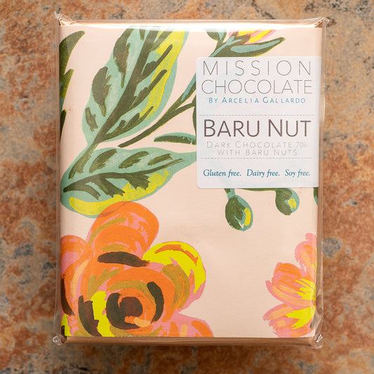 MISSION Chocolate Baru Nut Dark Chocolate Bar 70-Percent