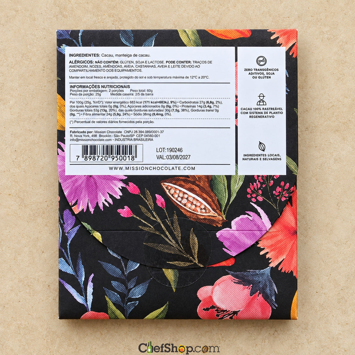 Mission Chocolate Brazil 100% Dark Chocolate Bar