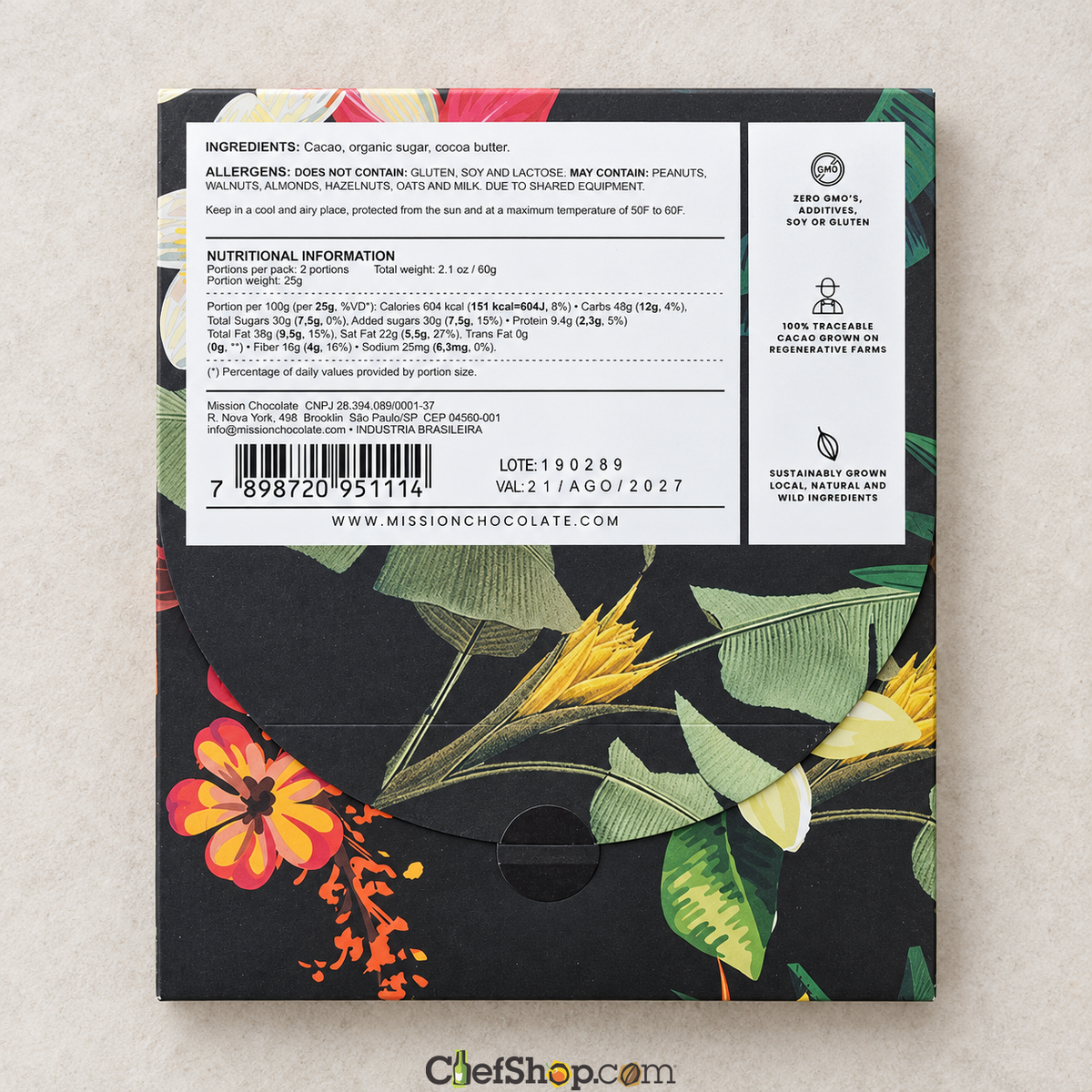 Mission Brazil 70% Dark Chocolate Bar