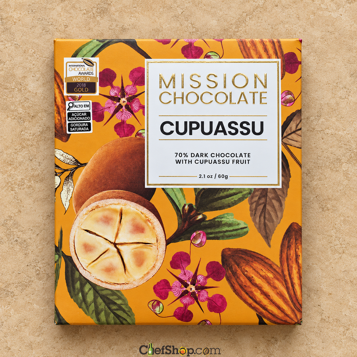Mission Chocolate 70% Dark Chocolate Bar with Candied Cupuaçu