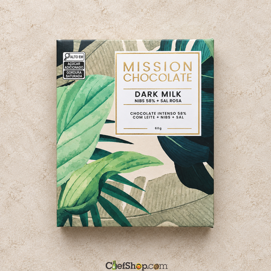Mission Chocolate 58% Dark Milk Bar with Cocoa Nibs