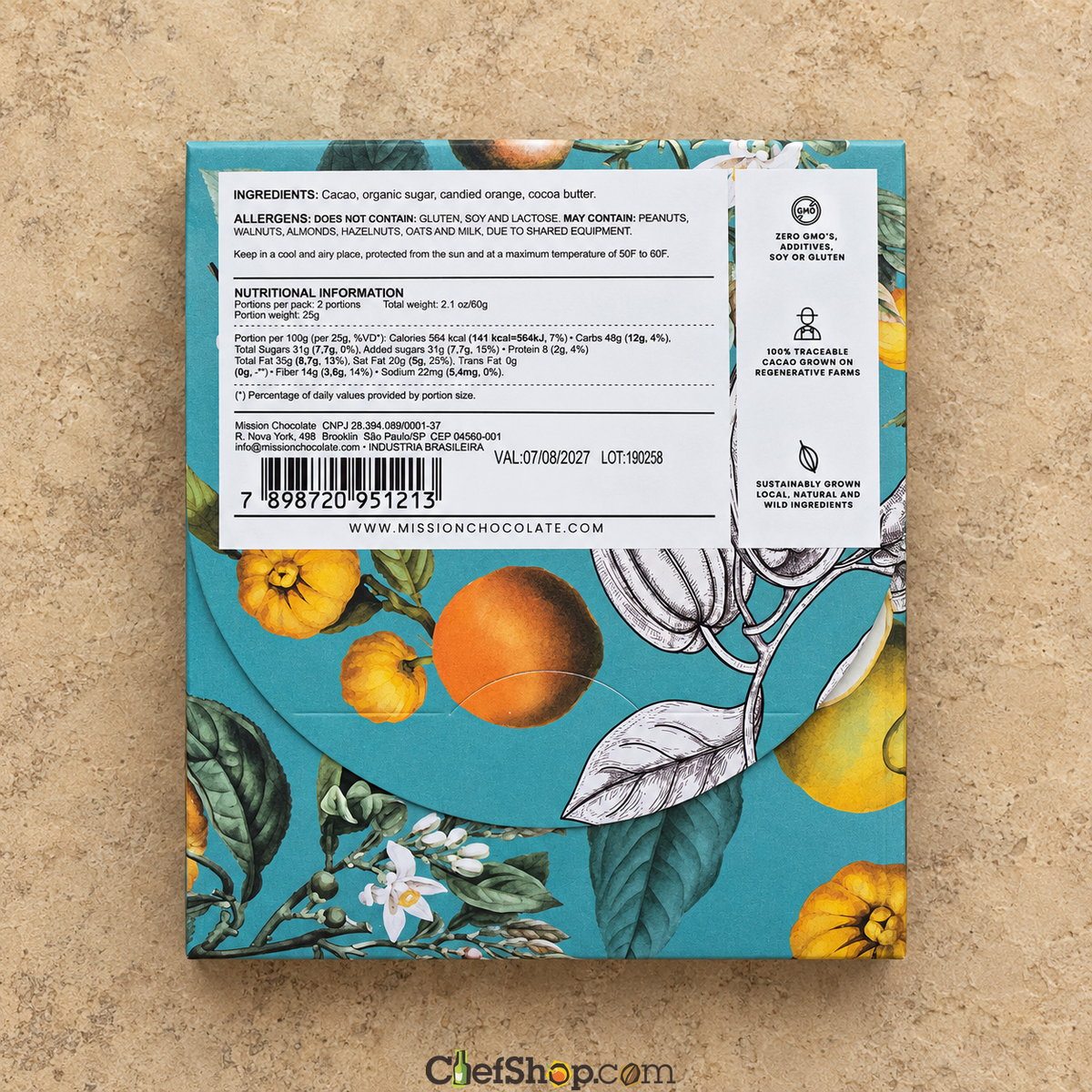 Mission 70% Dark Chocolate Bar with Candied Orange Peel