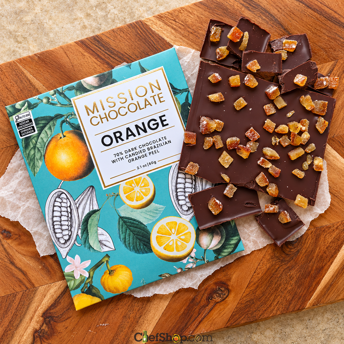 Mission 70% Dark Chocolate Bar with Candied Orange Peel