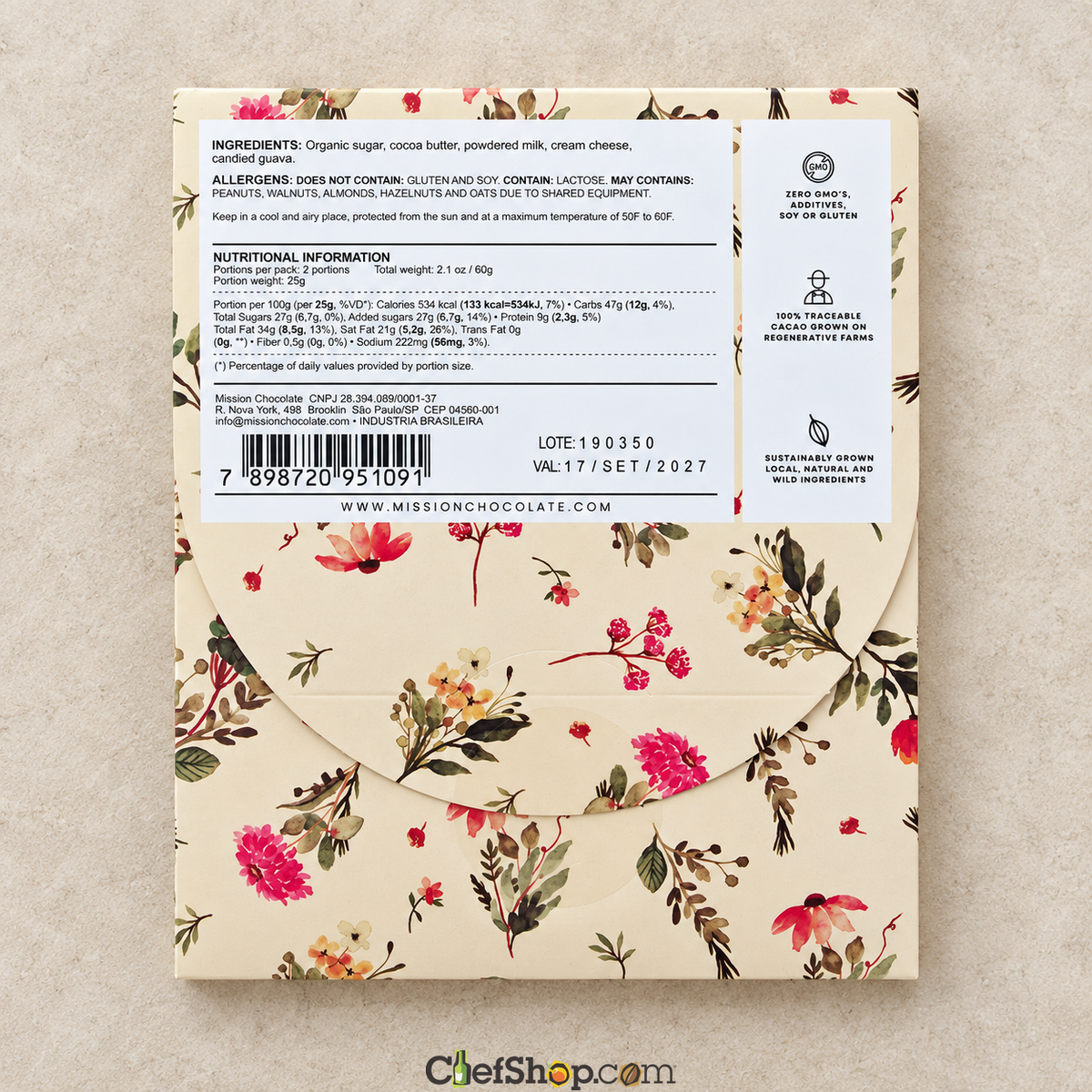 Mission Romeo & Juliet White Chocolate Bar with Cream Cheese and Guava