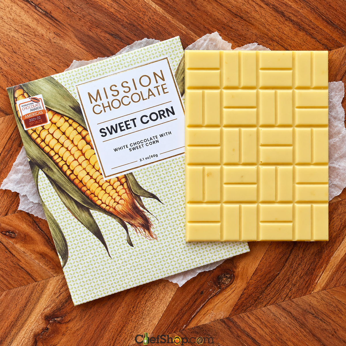 Mission Chocolate Pamonha White Bar with Sweet Corn
