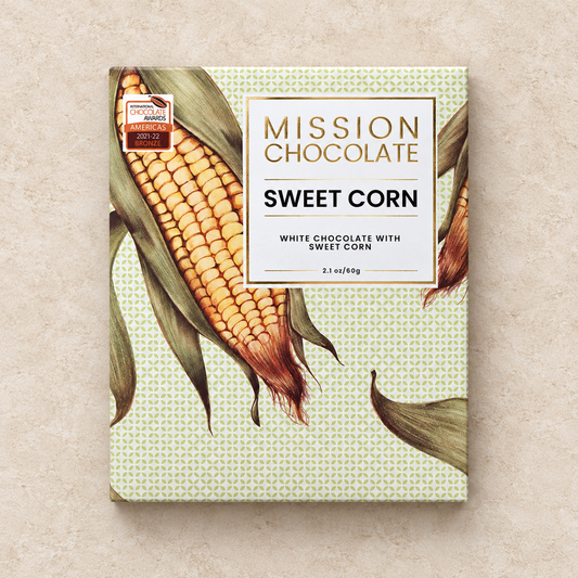 Mission Chocolate Pamonha White Bar with Sweet Corn