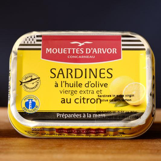 Mouettes d'Arvor Sardines a l'Huile d'Olive au Citron