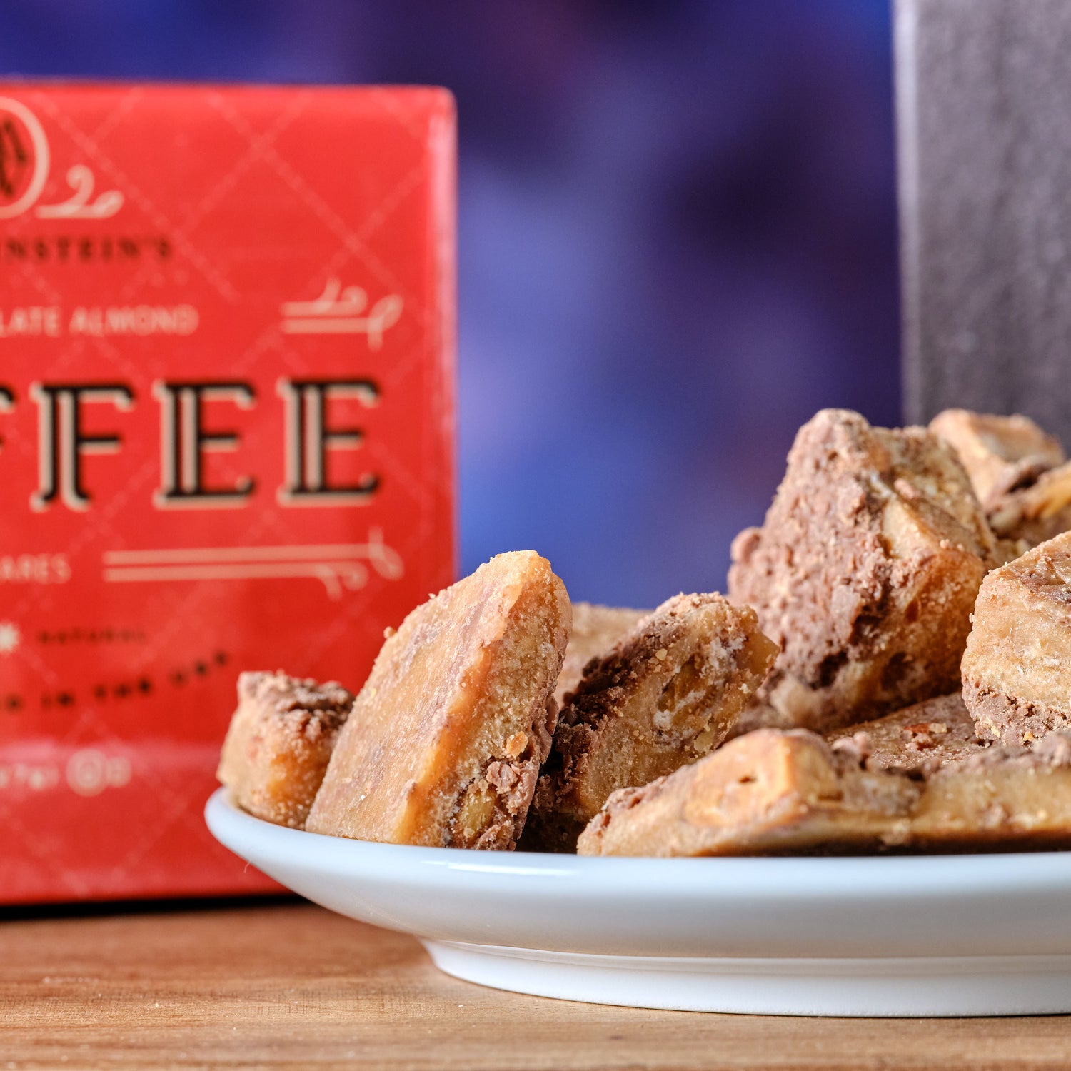 Mrs Weinstein's Milk Chocolate Almond Toffee Squares open