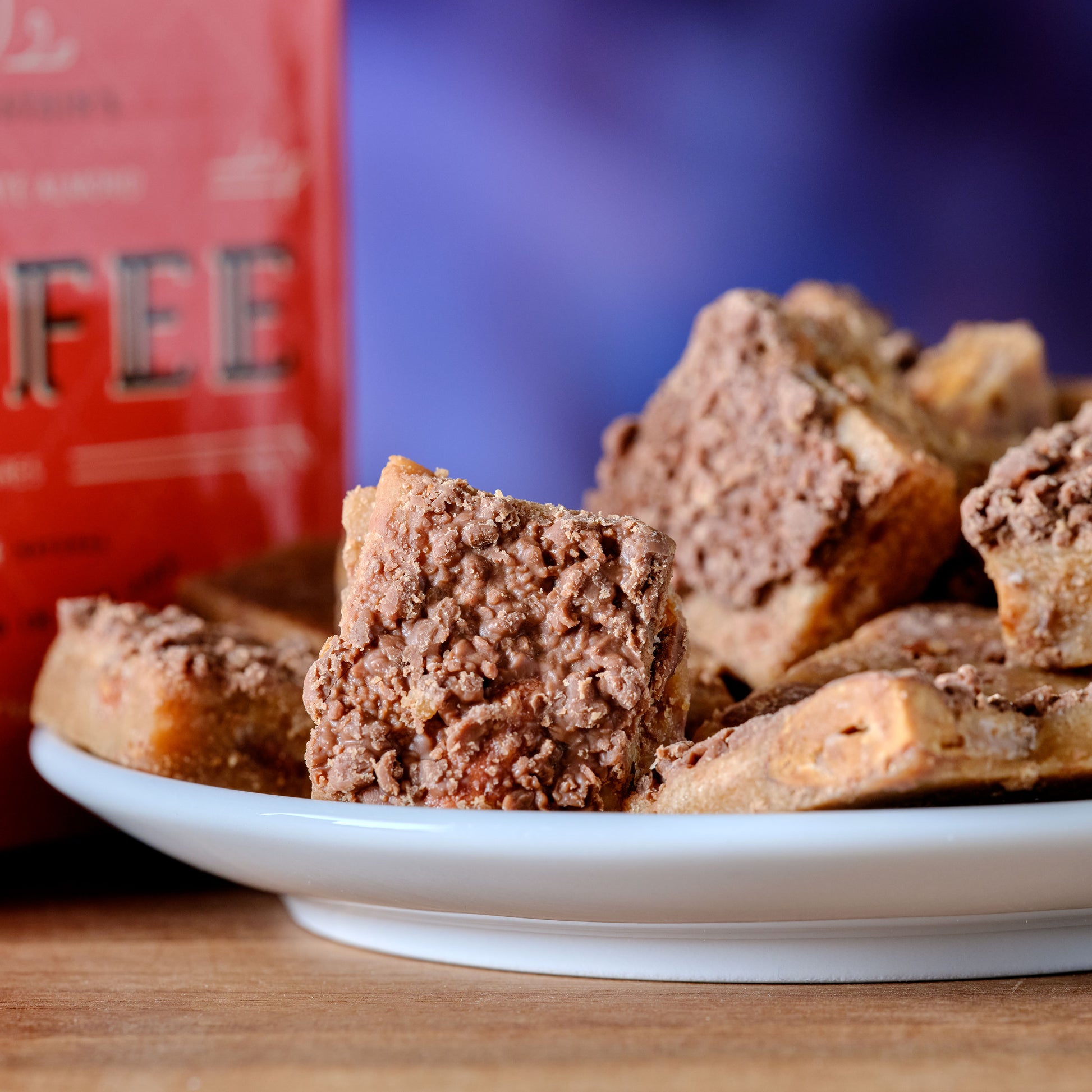 Mrs Weinstein's Milk Chocolate Almond Toffee Squares unboxed