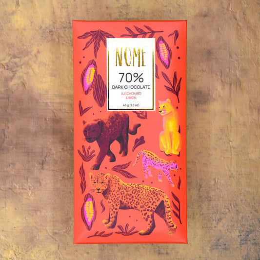 Nomé 70% Dark Chocolate Bar with Red Chili and Lemon