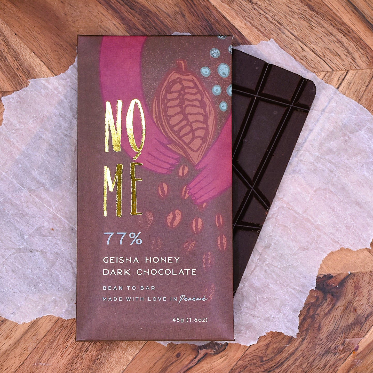 Nomé 77% Dark Chocolate Bar with Geisha Honey Coffee