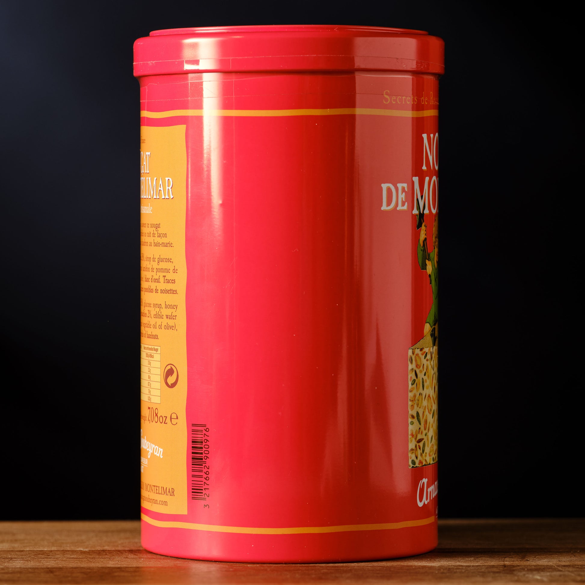 Arnaud Soubeyran Nougat de Montelimar in Red Tin side