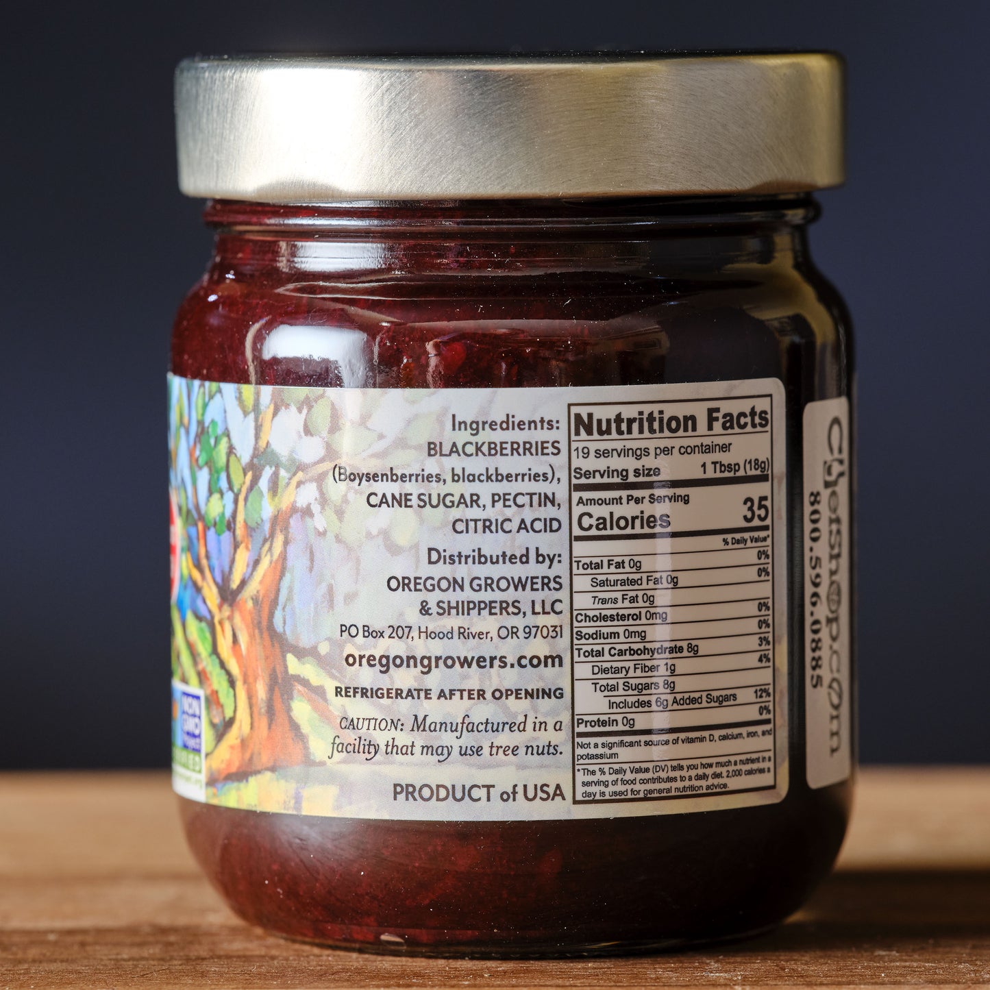 Oregon Growers Boysenberry Fruit Spread ingredients