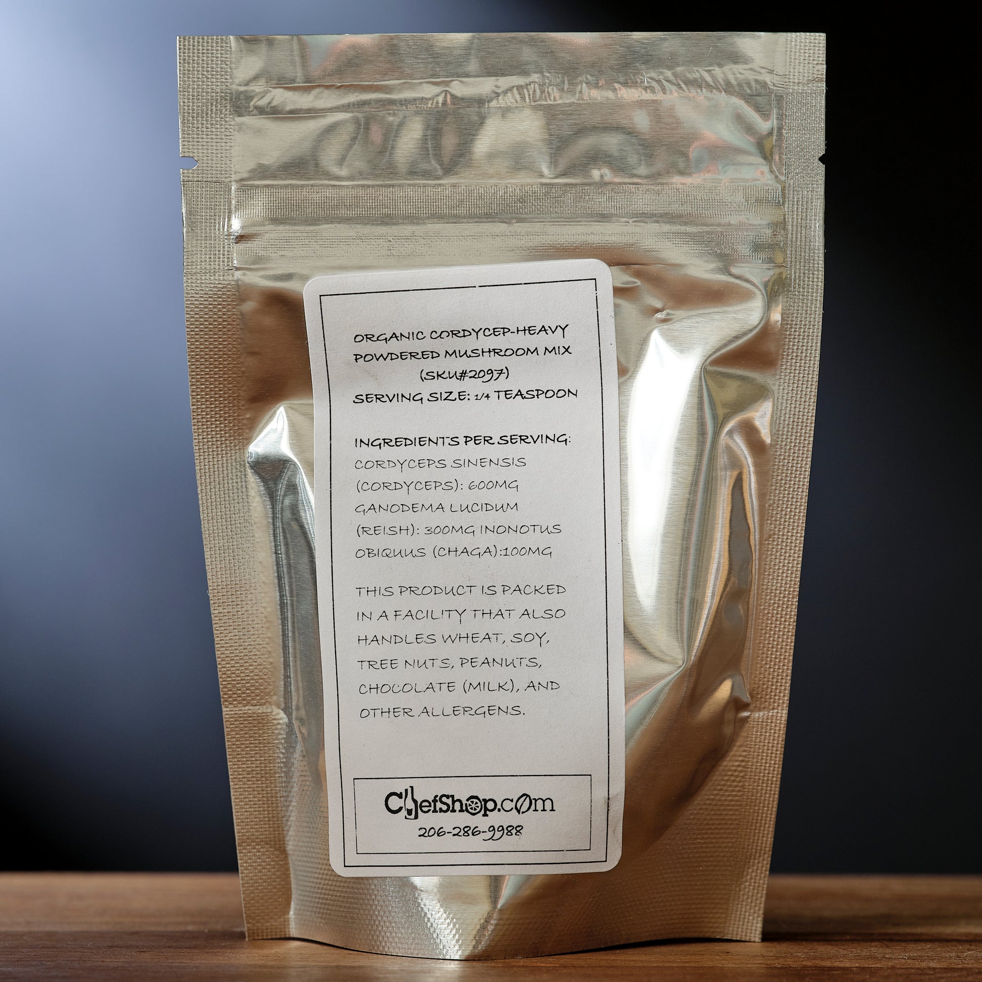 Organic Cordyceps-Heavy Dried Mushroom Endurance Formula package information