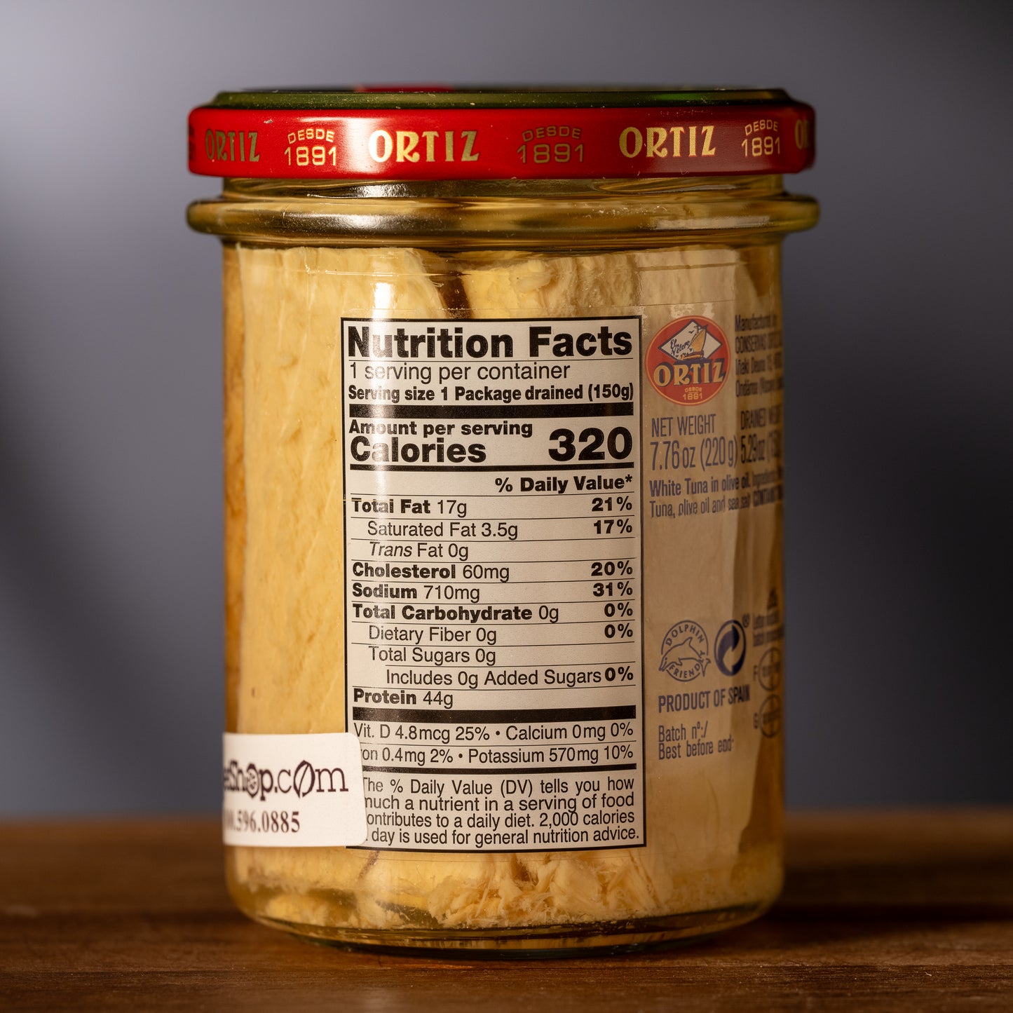 Ortiz White Tuna in Olive Oil - Bonito del Norte - Glass Jar (Red Label)