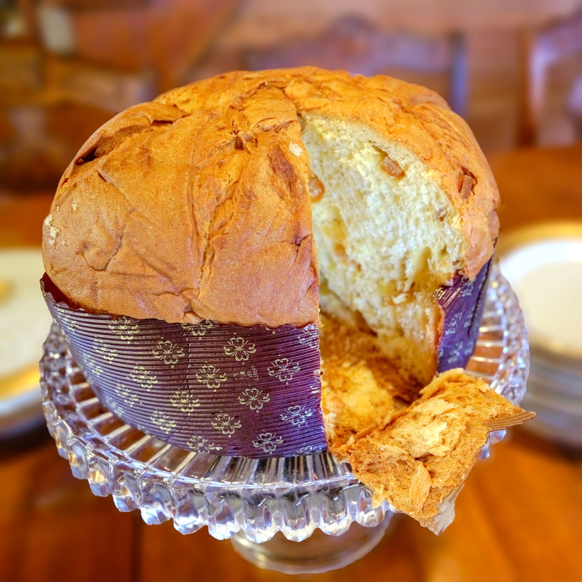 Panettone EVOO Candied Blood Orange one slice missing