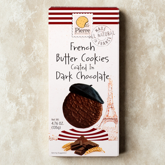 Pierre Biscuiterie French Butter Cookies Coated in Dark Chocolate
