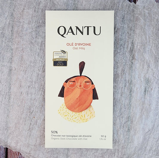 Qantu Organic Oat Milq 50% Vegan Oat Milk Chocolate Bar