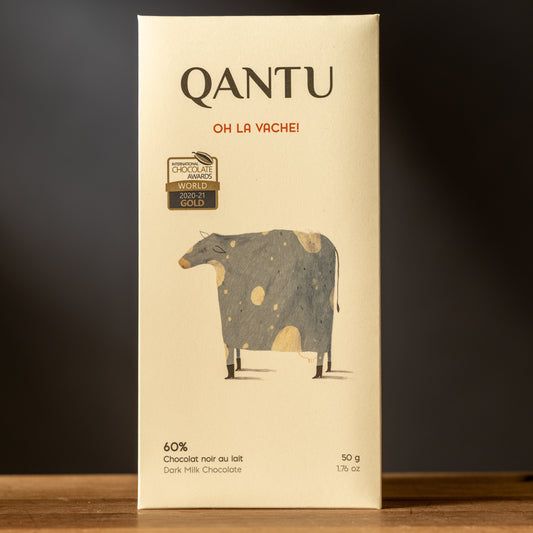 Qantu-Oh La Vache!-60% Dark Milk Chocolate Bar-Front