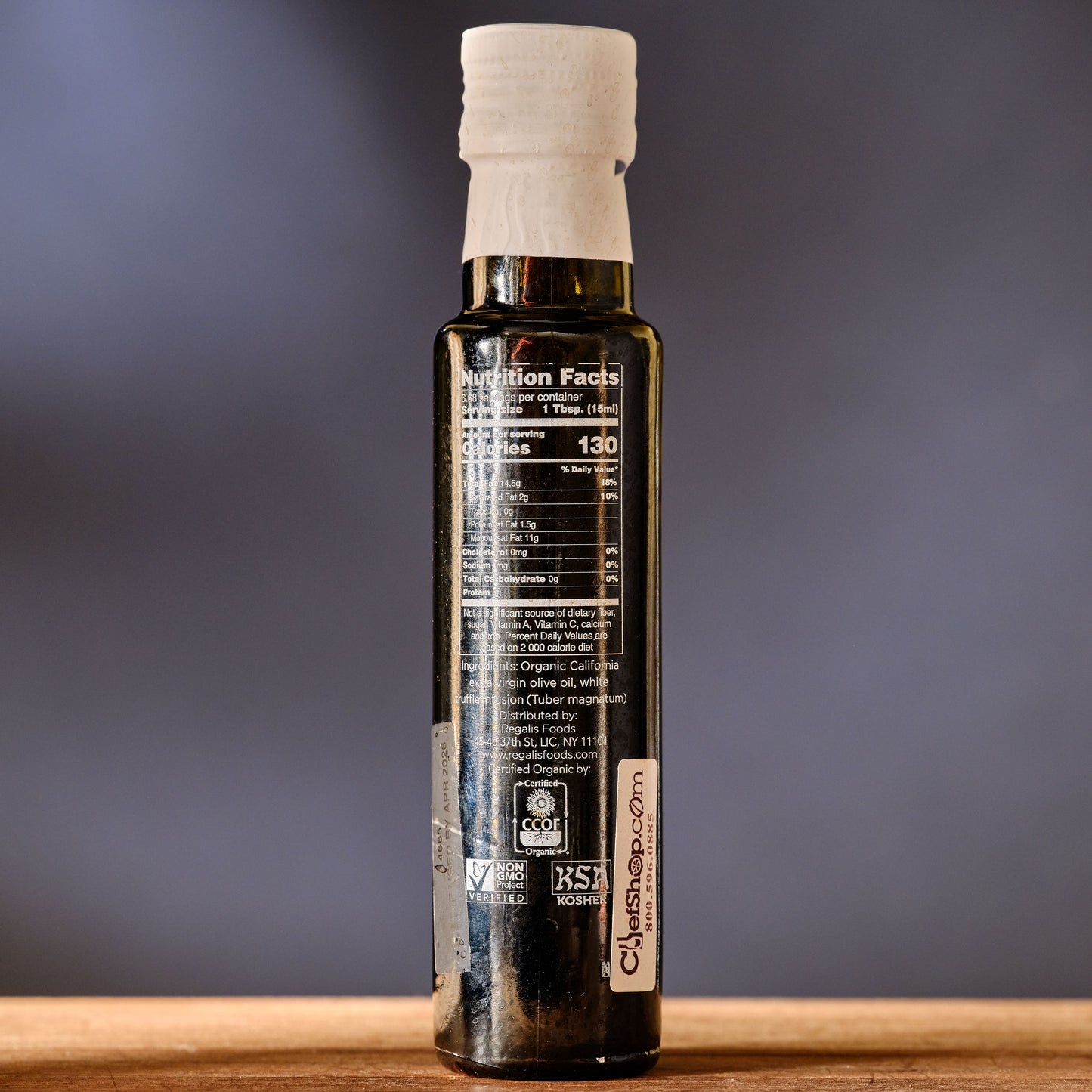 Regalis Organic White Truffle Arbequina Olive Oil nutrition