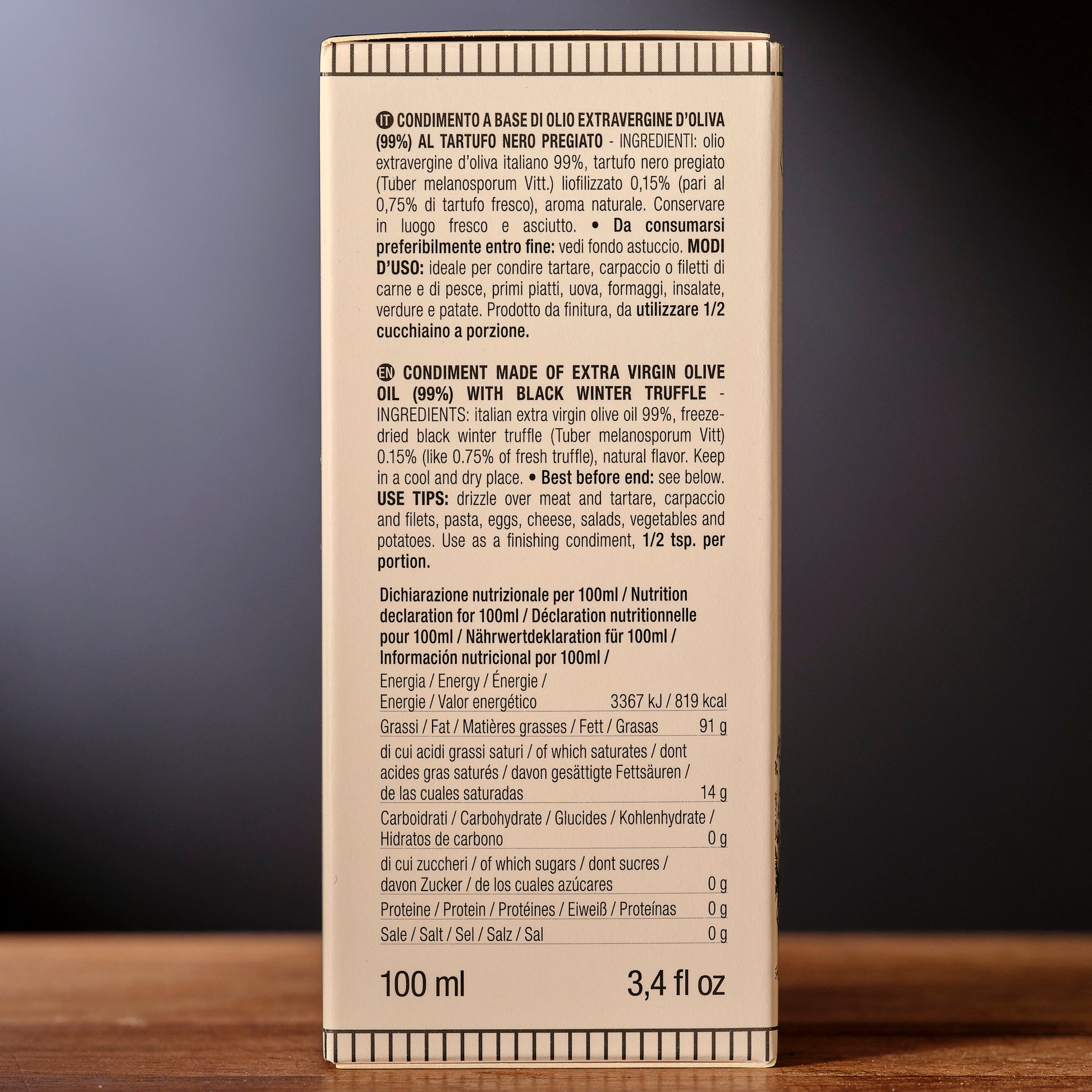 Regalis Organic Black Truffle Arbequina Olive Oil ingredients