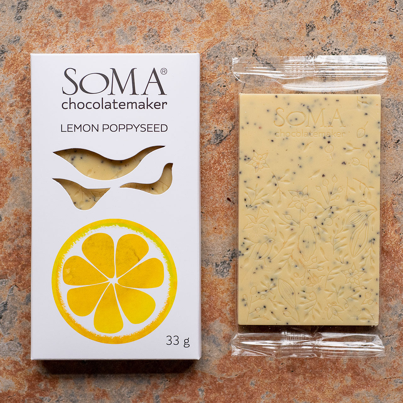 SOMA Lemon Poppyseed Fruit Chocolate Bar