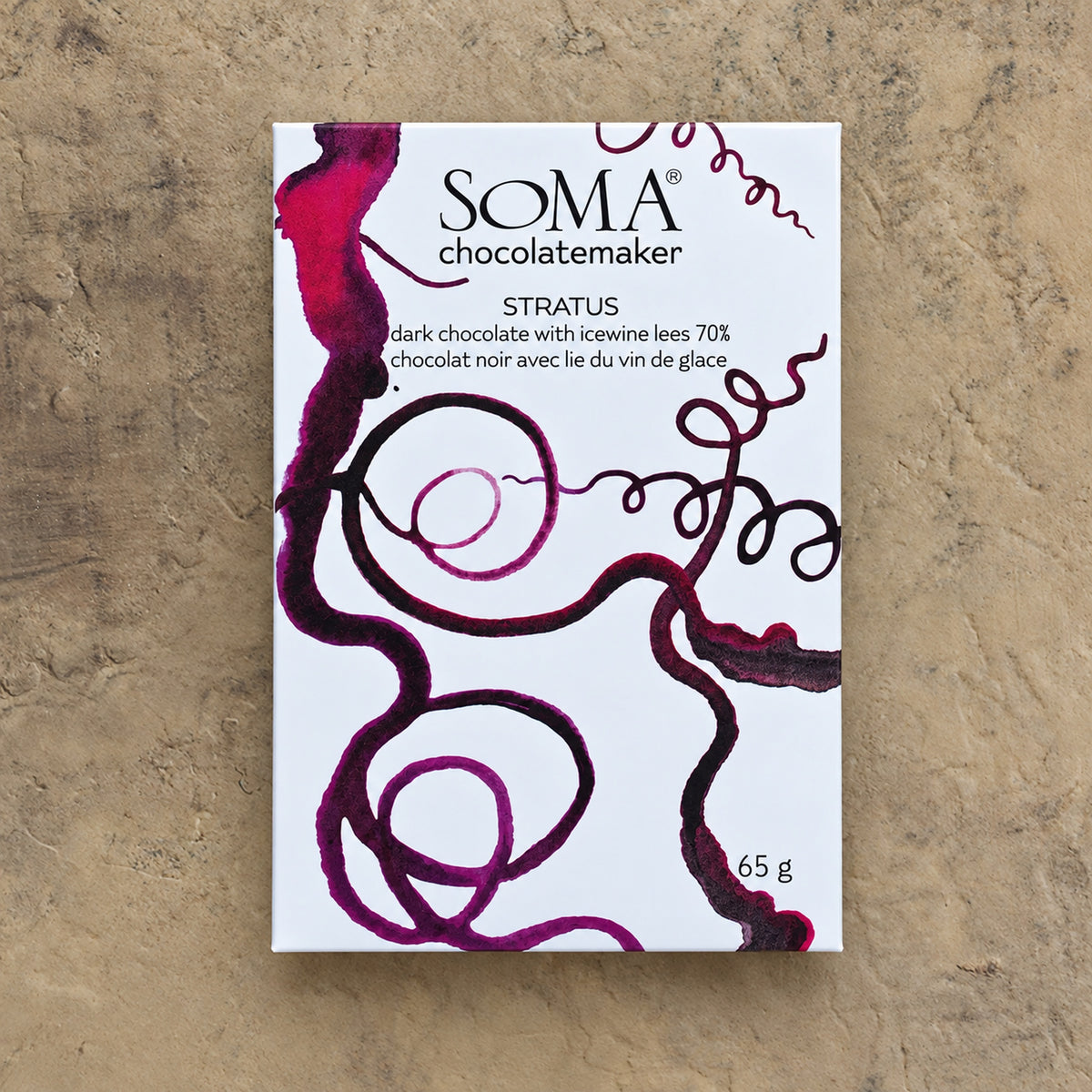 SOMA Chocolatemaker Stratus 70% Dark Chocolate with Icewine Lees Bar