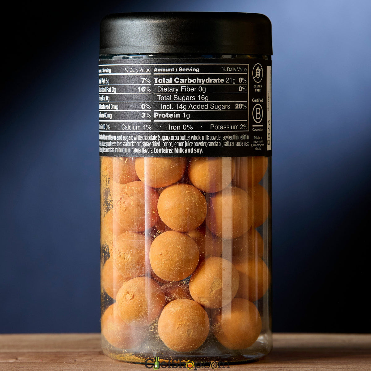 Serving amounts for Serving values for Lakrids Berries - Sea Buckthorn Chocolate Coated Licorice