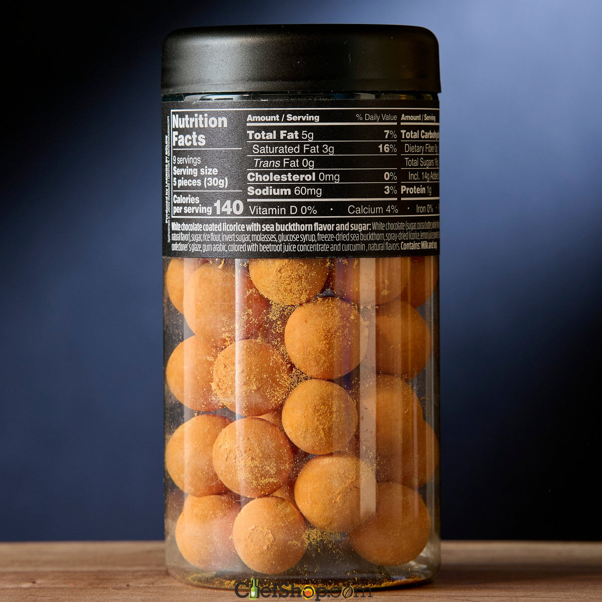 Serving values for Lakrids Berries - Sea Buckthorn Chocolate Coated Licorice