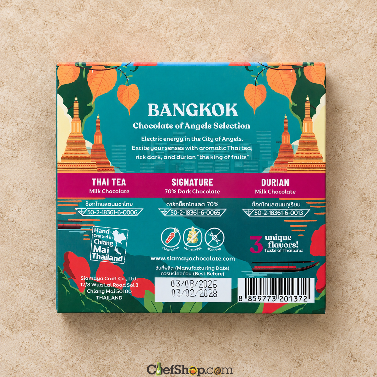 Siamaya Chocolate 3-Bar Bangkok Chocolate Tasting Set
