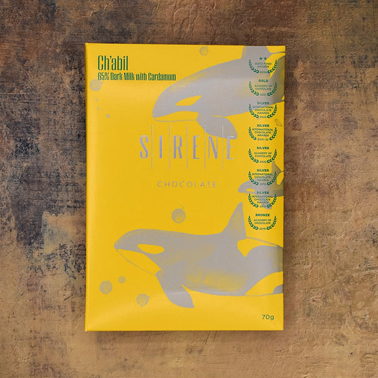 Sirene Ch'abil 65% Dark Milk Chocolate Bar with Cardamom