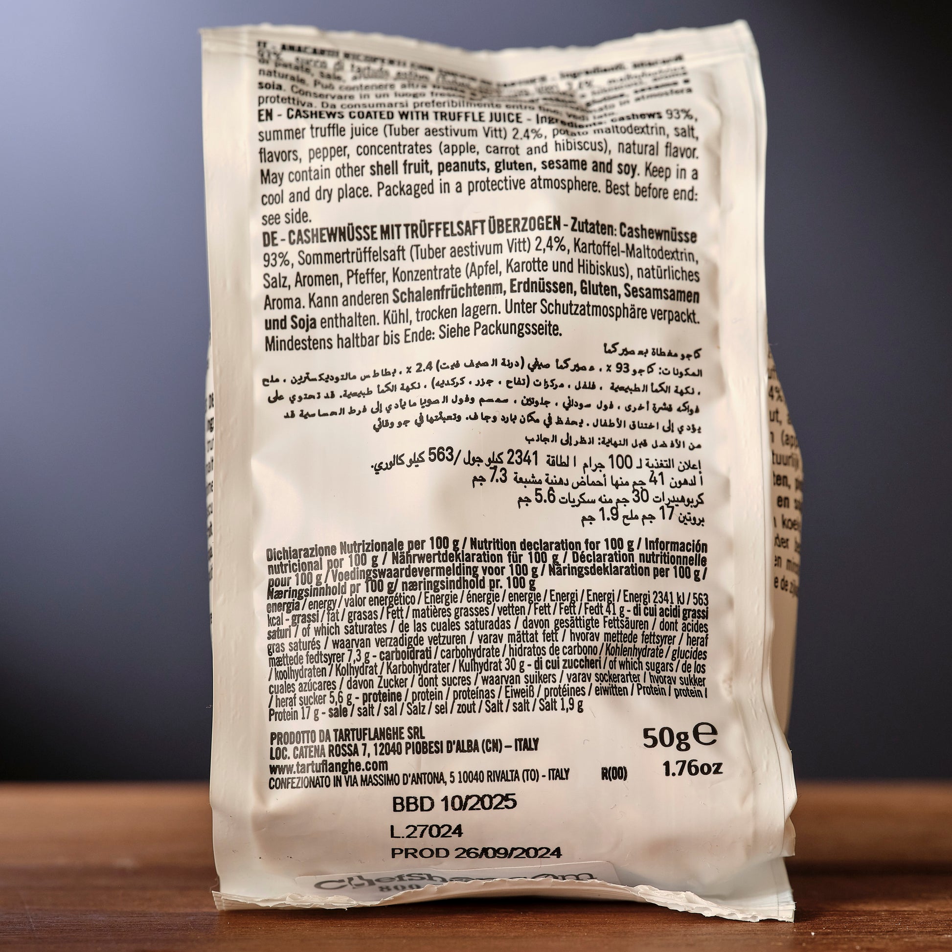 Tartuflanghe Anacardi Succo di Tartufo - Salted Truffle Cashews label