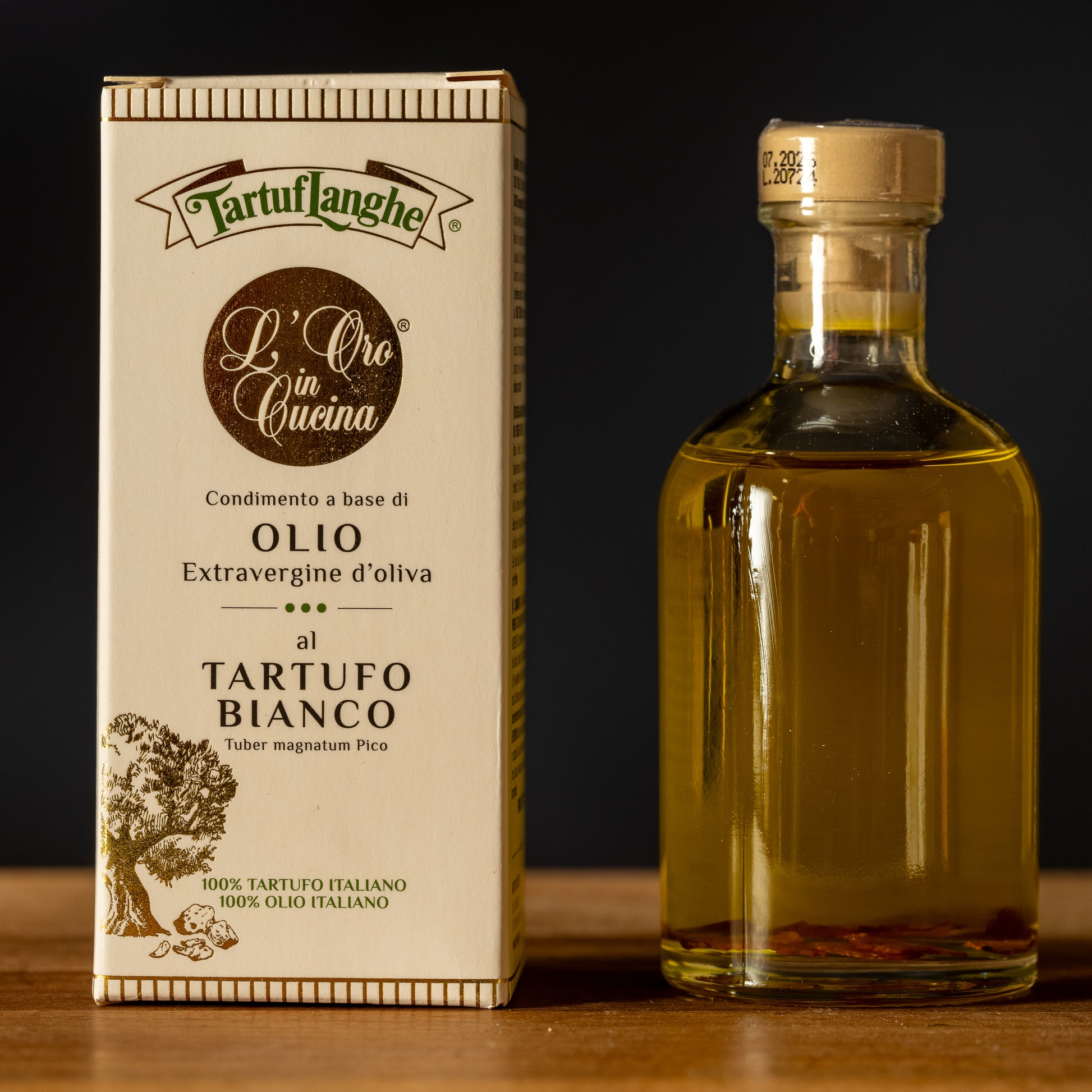 Tartuflanghe White Truffle Olive Oil label
