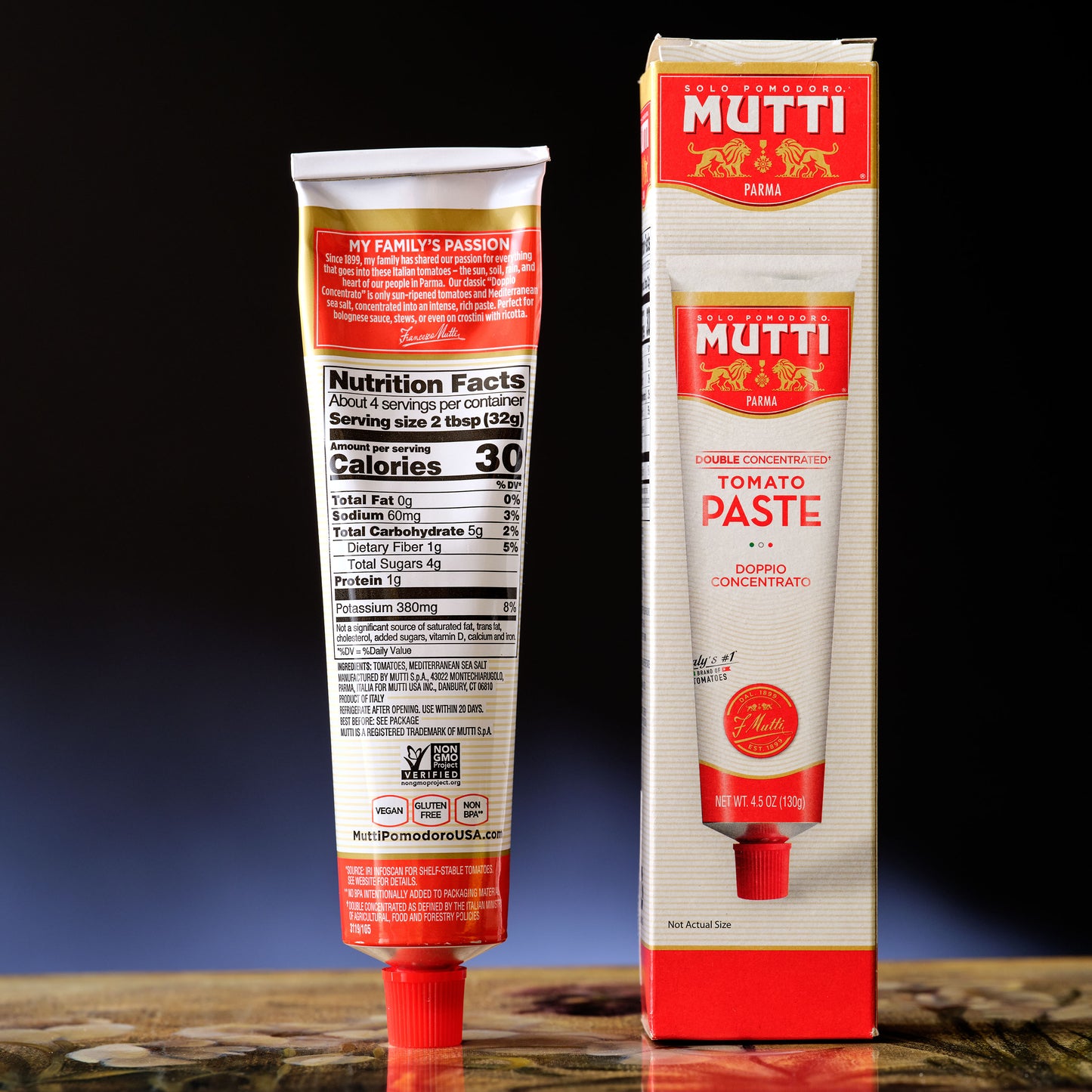Tomato Paste in Tube Mutti Solo Pomodoro Doppio Concentrato Nutrition