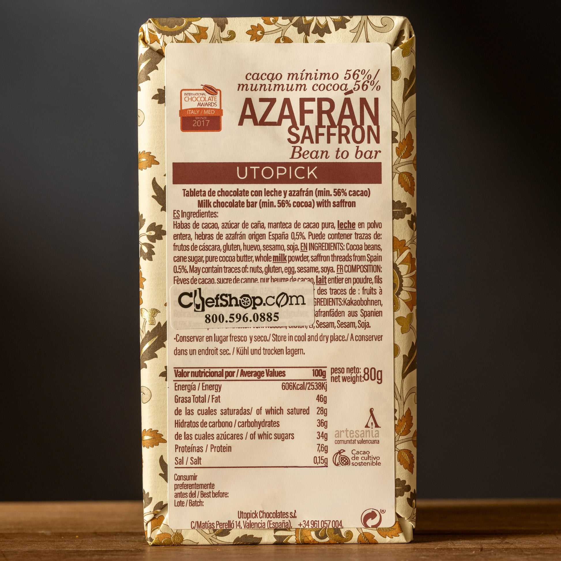 Utopick-56_Milk_Chocolate_Bar-Saffron-Nutrition