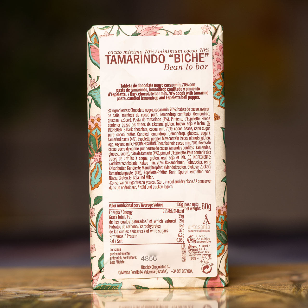 Utopick Tamarindo Biche 70% Dark Chocolate Bar
