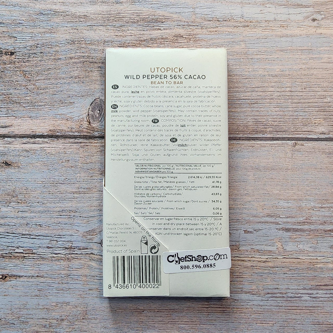 UTOPICK Wild Pepper 56-Percent Milk Chocolate Bar