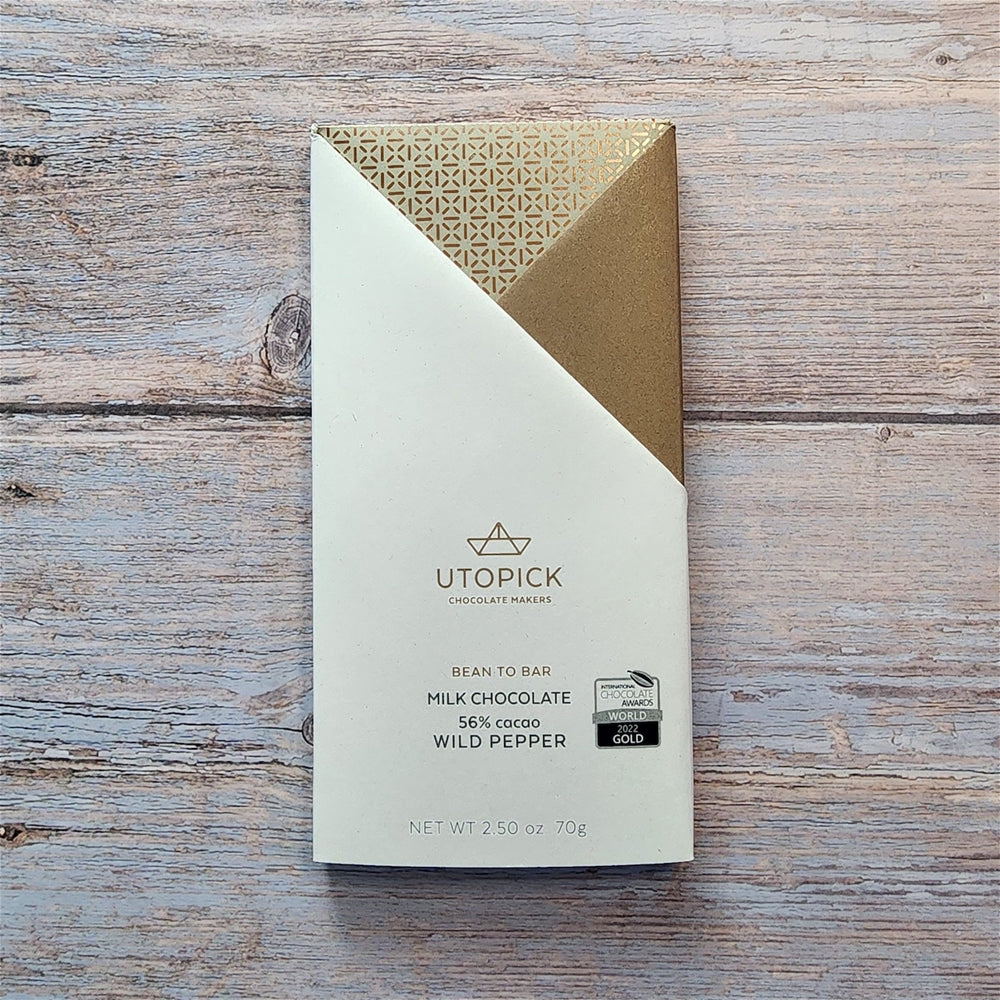 UTOPICK Wild Pepper 56-Percent Milk Chocolate Bar
