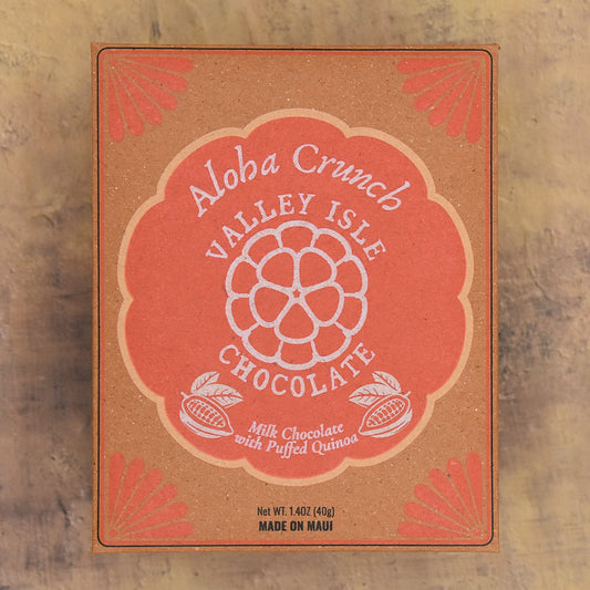 Valley Isle Aloha Crunch Milk Chocolate Bar with Puffed Quinoa