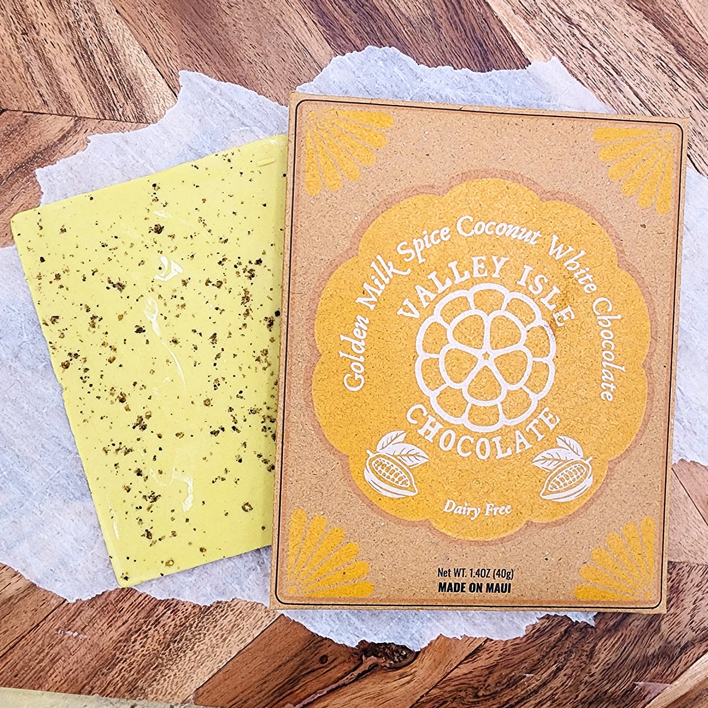 Valley Isle Golden Coconut Milk White Chocolate Bar with Spices