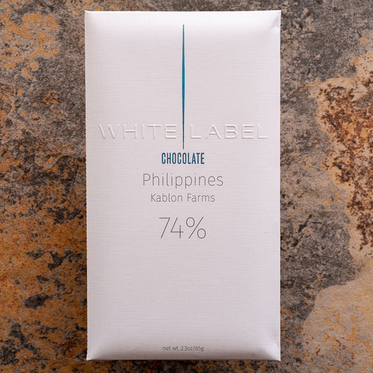 White Label 74 Percent Dark Philippines Kablon Farms Bar