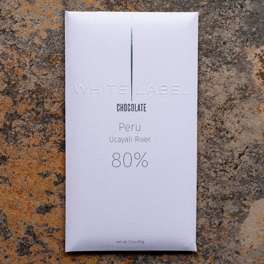 White Label 80-Percent Peru Ucayali River Dark Chocolate Bar
