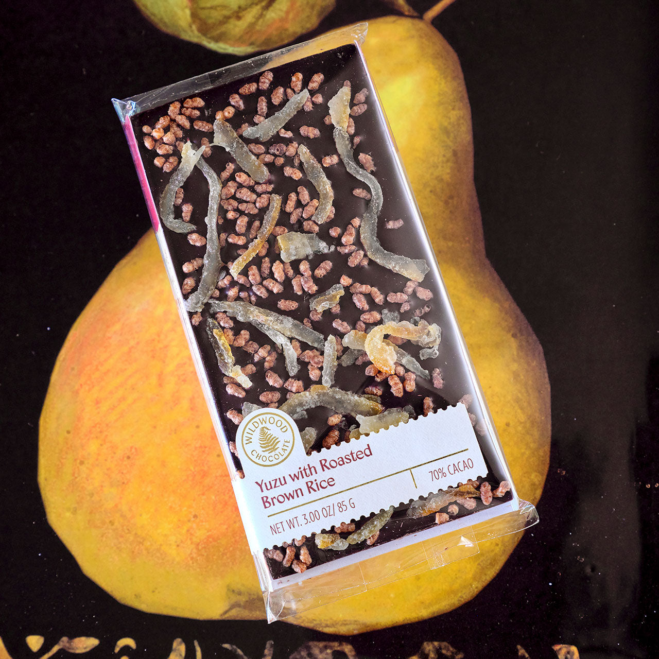 Wildwood Yuzu with Roasted Brown Rice 70-Percent Dark Chocolate Bar