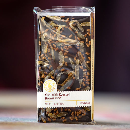 Wildwood Yuzu with Roasted Brown Rice 70-Percent Dark Chocolate Bar