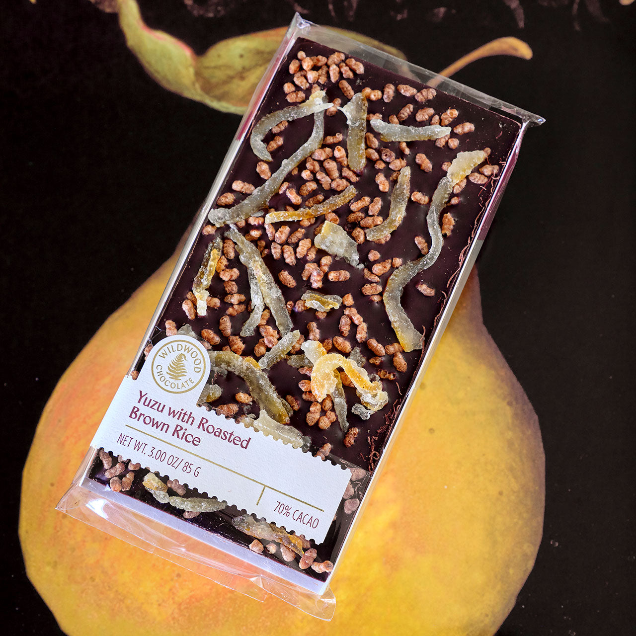 Wildwood Yuzu with Roasted Brown Rice 70-Percent Dark Chocolate Bar