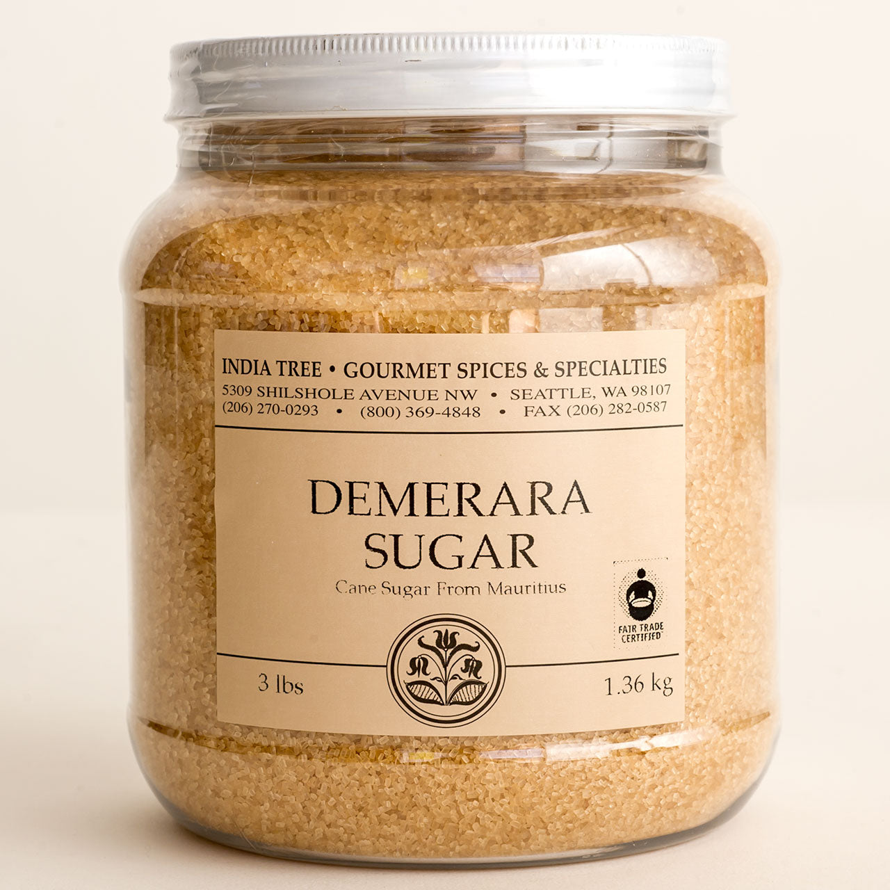 India Tree Demerara Sugar (Mauritius) 3-lb tub