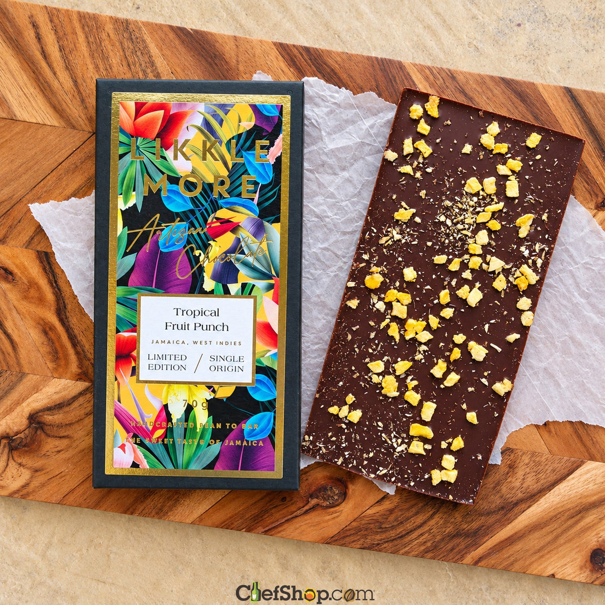 Likkle More Tropical Fruit Punch 65% Dark Chocolate Bar