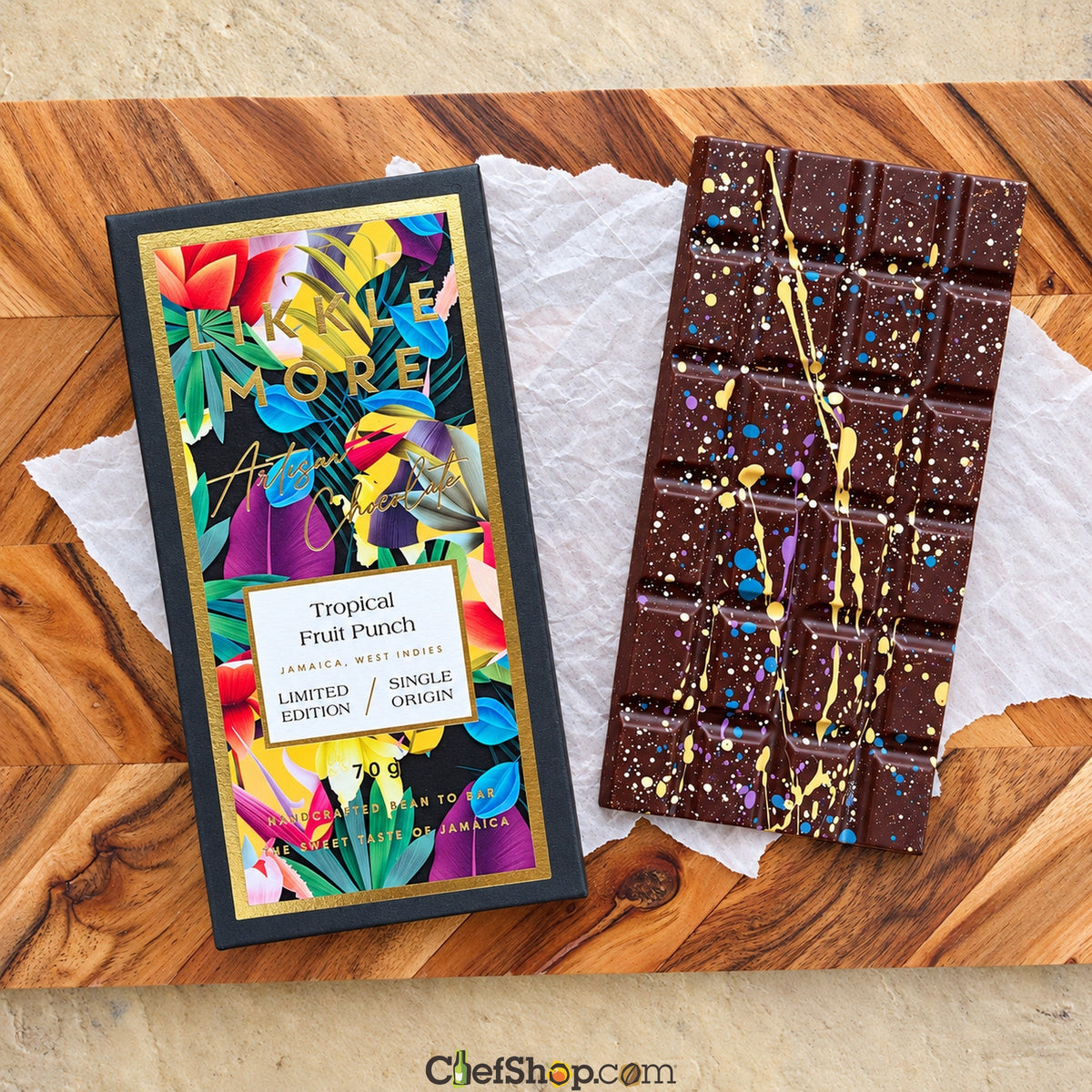 Likkle More Tropical Fruit Punch 65% Dark Chocolate Bar